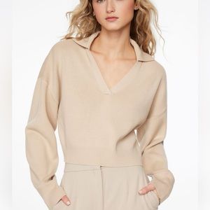 Dynamite Cropped polo sweater